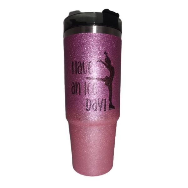 Trinkbecher Glitzer rosa groß